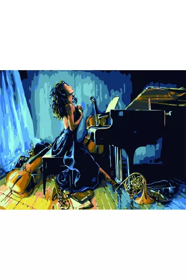 Hobby-maniak.pl Malowanie po numerach - Fortepianistka 30x40cm