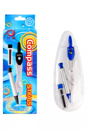 Starpak Cyrkiel metalowy + o��wek automatyczny + grafity w pude�ku