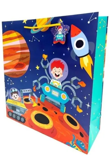 Fresh Torebka ozdobna matowa Astronauta 35x37x12cm