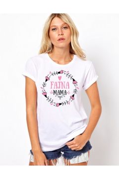 Koszulka "Fajna mama" wzór 1, biała, M