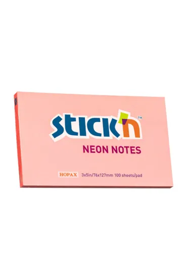 Stickn Notes samoprzylepny neon r�owy 12.7 x 7.6 cm