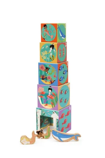 Piramida edukacyjna i drewniane figurki Ocean Scratch