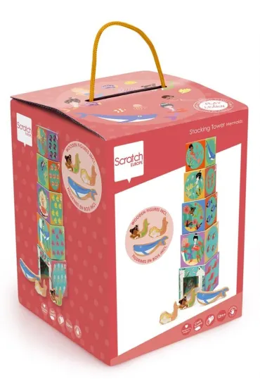Piramida edukacyjna i drewniane figurki Ocean Scratch