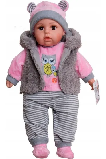 Lalka bobas m�wi i �piewa smoczek + butelka 45cm MarioToys