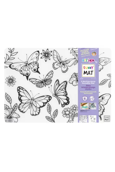 Funny Mat Transparent - Motylki. Mata do kolorowania wielokrotnego u�ytku Strigo