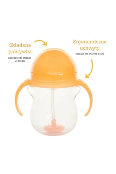 Kubek Munchkin niekapek ze s�omk� 207ml pomara�czowy
