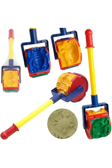Walec pchanka z wzorami do piasku MIX Trifox