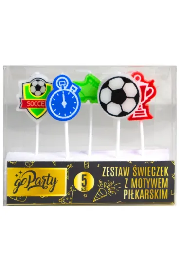 GoParty Zestaw �wieczek urodzinowych Motyw pi�karski