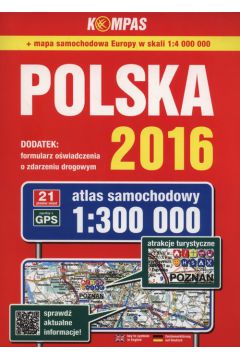 Atlas samochodowy 1:300 000 Polska 2016
