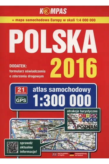 Atlas samochodowy Polska 2016 1:300 000