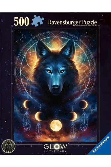Puzzle 500 el. �wiec�ce w ciemno�ci - Wilk i ksi�yce Ravensburger