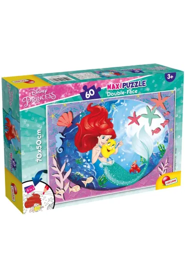 Puzzle dwustronne 60 el. Super Maxi. Ma�a Syrenka Lisciani