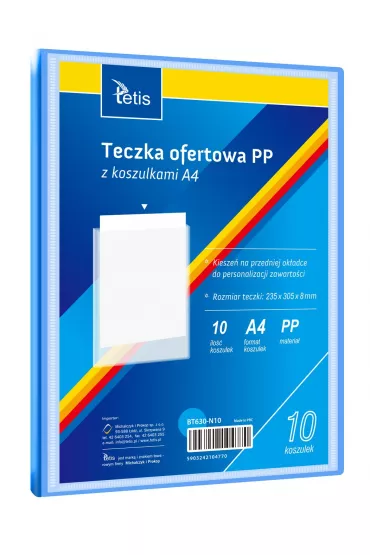 Tetis Teczka ofertowa A4 PP + 10 koszulek niebieska
