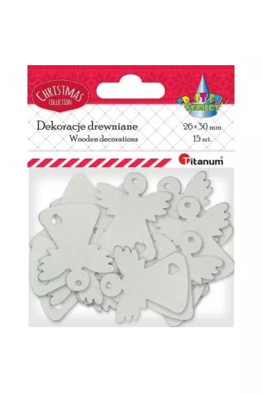 Titanum Drewniane anio�y a�urowe bia�e 15 szt.