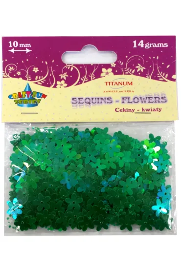 Titanum Cekiny kwiaty t�czowa ziele� 10mm 14g % BPZ *