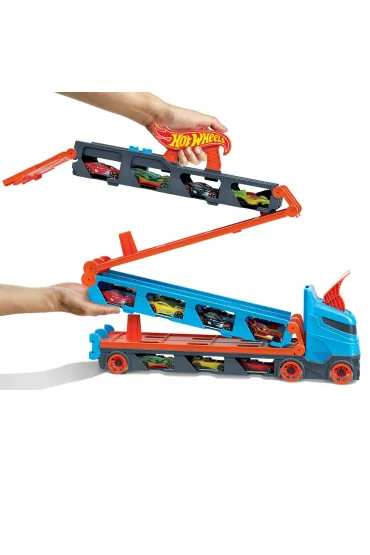 Hot Wheels. Ci�ar�wka Wy�cigowy transporter 2w1 Mattel