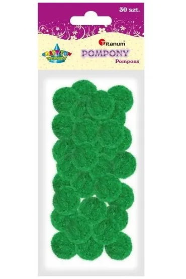 Titanum Pompony poliestrowe zielony 25 mm