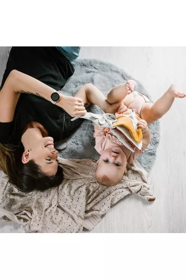 Zestaw Kocyk dzianinowy bambusowy ecru + Piszczek Otter Maggie Babyono