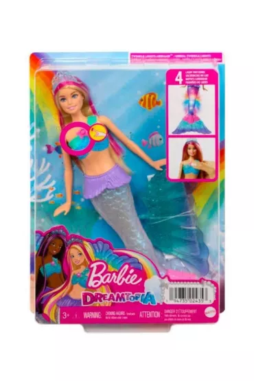 Barbie Malibu Syrenka Migoczce wiateka Lalka HDJ36 Mattel