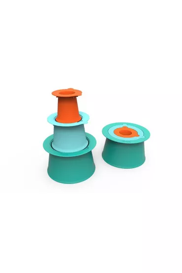 Zestaw 3 foremek do piasku Wie�a Alto Lagoon Green + Vintage Blue + Mighty Orange Quut