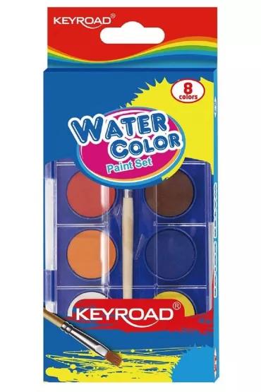 Keyroad Farby akwarelowe z p�dzelkiem 8 kolor�w