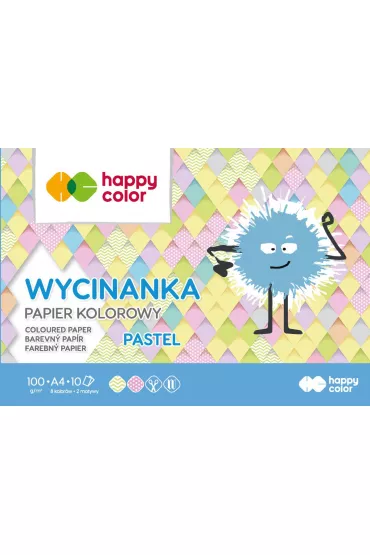 Happy Color Blok Wycinanka Pastel, A4, 100g, 10 arkuszy 10 kartek