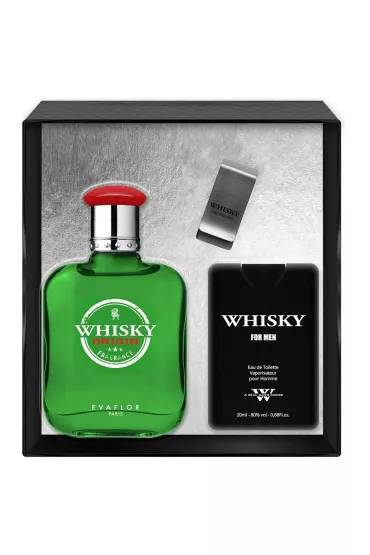 Evaflor Zestaw w�d toaletowych Whisky Orgin + Mini + Klips na banknoty 100 ml + 20 ml