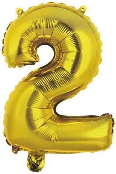 Amscan Balon foliowy mini cyfra 2 z�ota 37,5x40cm