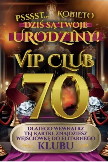 Yeku Karnet Urodziny 70 damskie