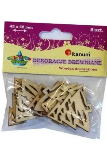 Titanum Dekoracje drewniane choinki 8 szt.