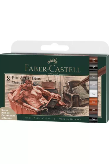 Faber-Castell Pitt artist pen b classical etui 8 szt.