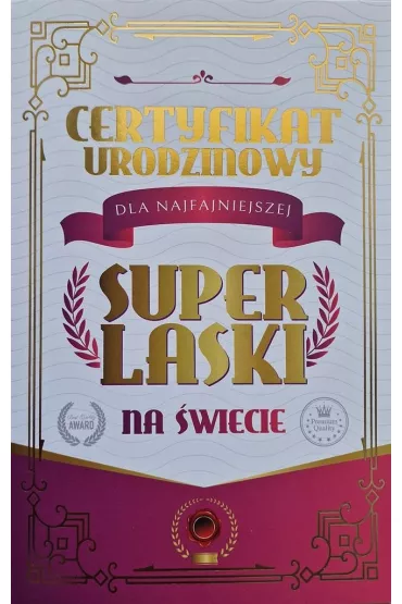 Yeku Karnet Certyfikat Urodzinowy Super Laski