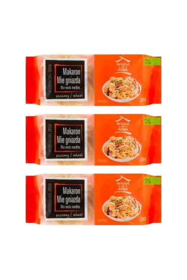 House of Asia Makaron mie gniazda Zestaw 3 x 200 g