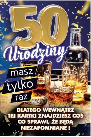 Yeku Karnet Urodziny z nak�adk� na butelk� 50
