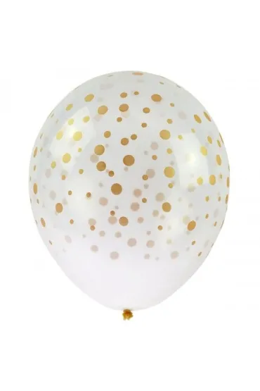Arpex Balony transparentne z nadrukiem konfetti 30cm