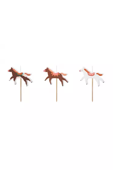 PartyDeco �wieczki urodzinowe konie 5.8x4cm
