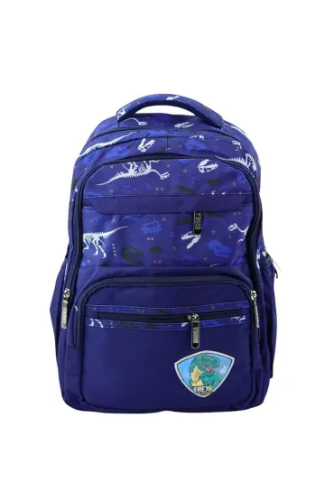 LeanToys Plecak szkolny Dinozaur T-Rex granatowy 20L