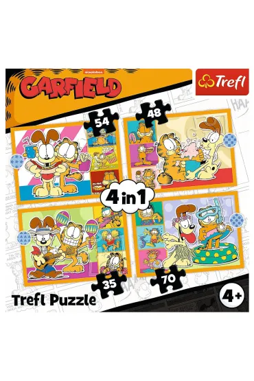 Puzzle 4w1 - Garfield kocha lazani� (35+48+54+70 el.) Trefl