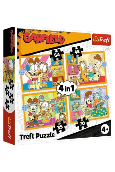 Puzzle 4w1 - Garfield kocha lazani� (35+48+54+70 el.) Trefl