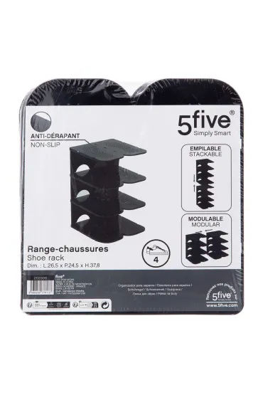 5five Simply Smart Organizer na 4 pary but�w Czarny
