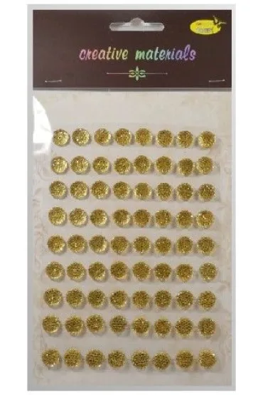 Galeria Hobby Stiker z kryszta�kami z�oty 10mm 72 szt.