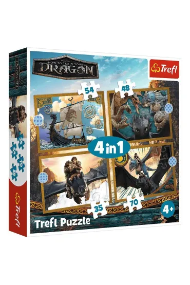 Puzzle 4w1 - Smocze dni (35+48+54+70 el.) Trefl