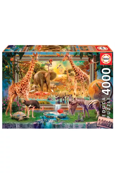 Puzzle 4000 el. Sawanna budzi si� do �ycia Educa