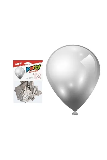 MFP Balon dmuchany metal srebrny 26cm