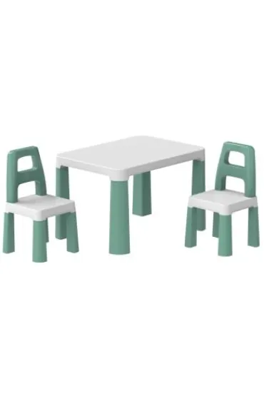 Technok Zestaw St� z krzes�ami Zielono-bia�y