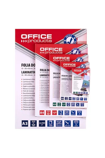 Office Products Folia do laminowania A3 b�yszcz�ca transparentna 80 mic 100 szt.