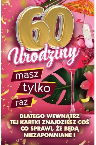 Yeku Karnet Urodziny z nak�adk� na butelk� 60