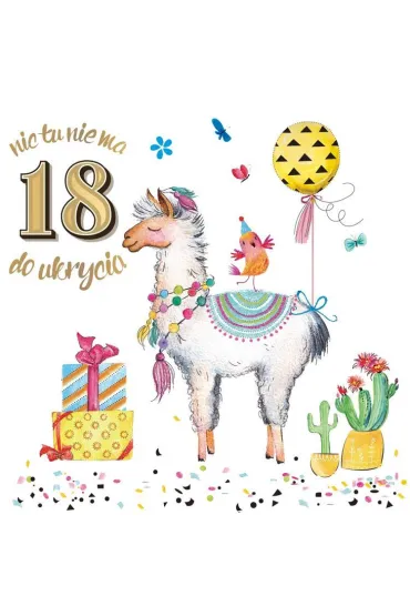 Kukartka Karnet kwadratowy DK-681 Urodziny 18 lama