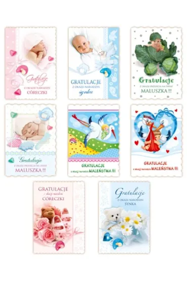 Merigraf Karnet Narodziny B6 brokat mix