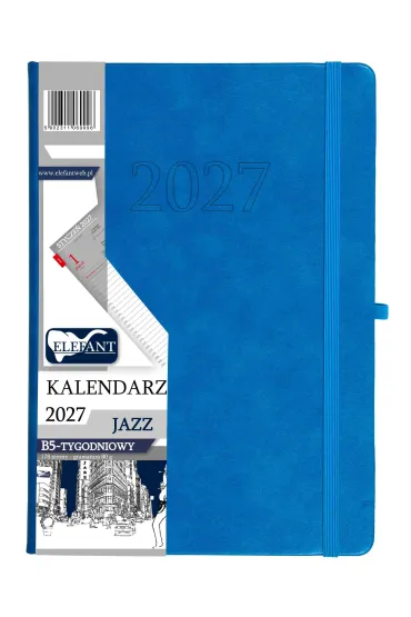 Kalendarz Jazz 2027 B5 tygodniowy niebieski
